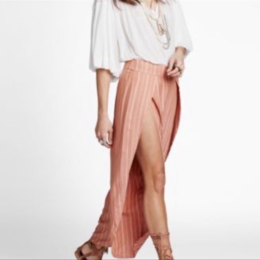 FREE PEOPLE PANTS ROSEMARY STRIPED OPEN
LEG PANTS - Picture 8 of 8